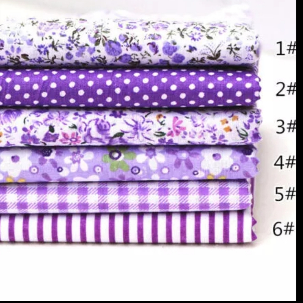 New set of 6 pcs of cotton quilting squares.
